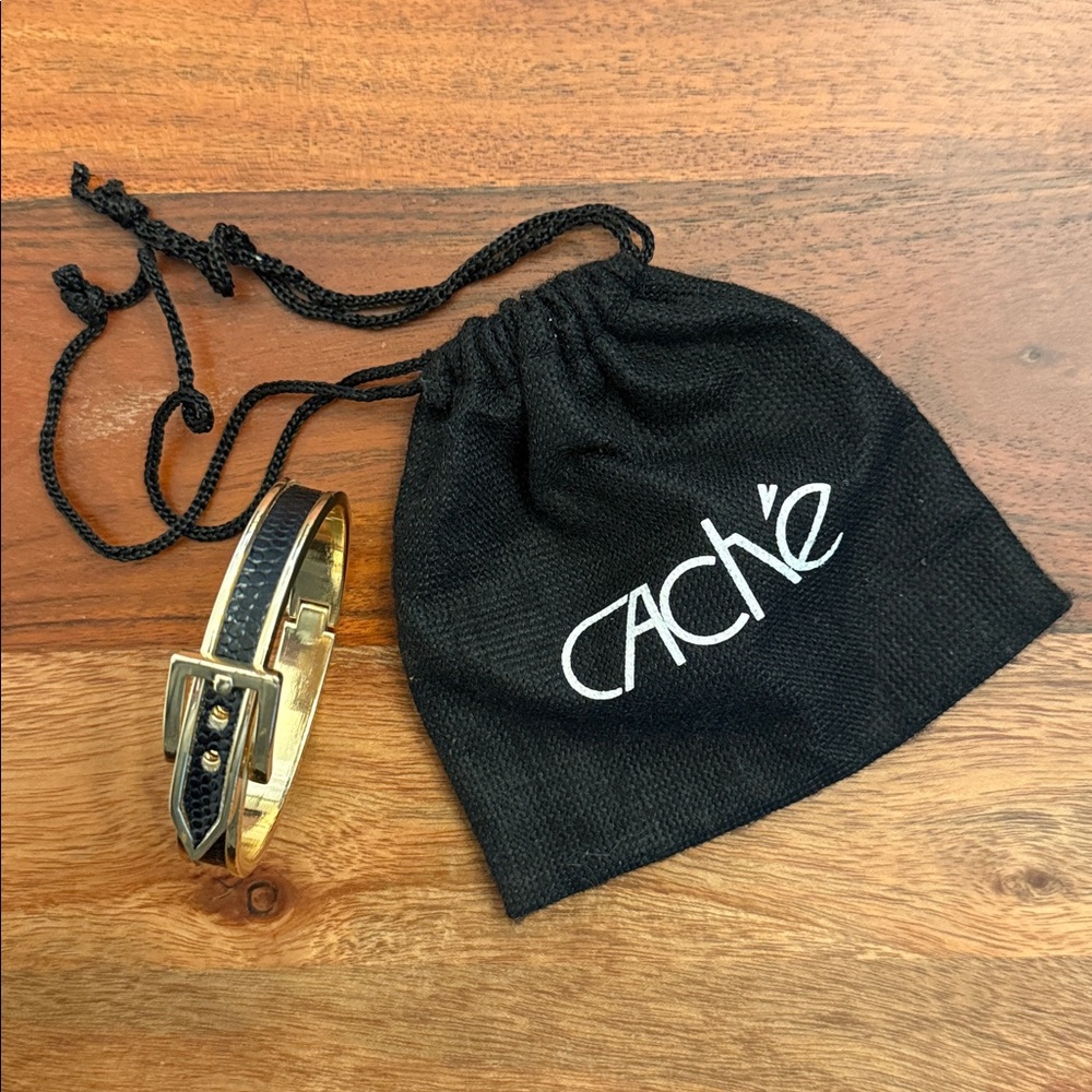 Cache Gold and Black Buckle Bracelet